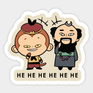 Chuckling Tiny Wukong and Wujing Sticker